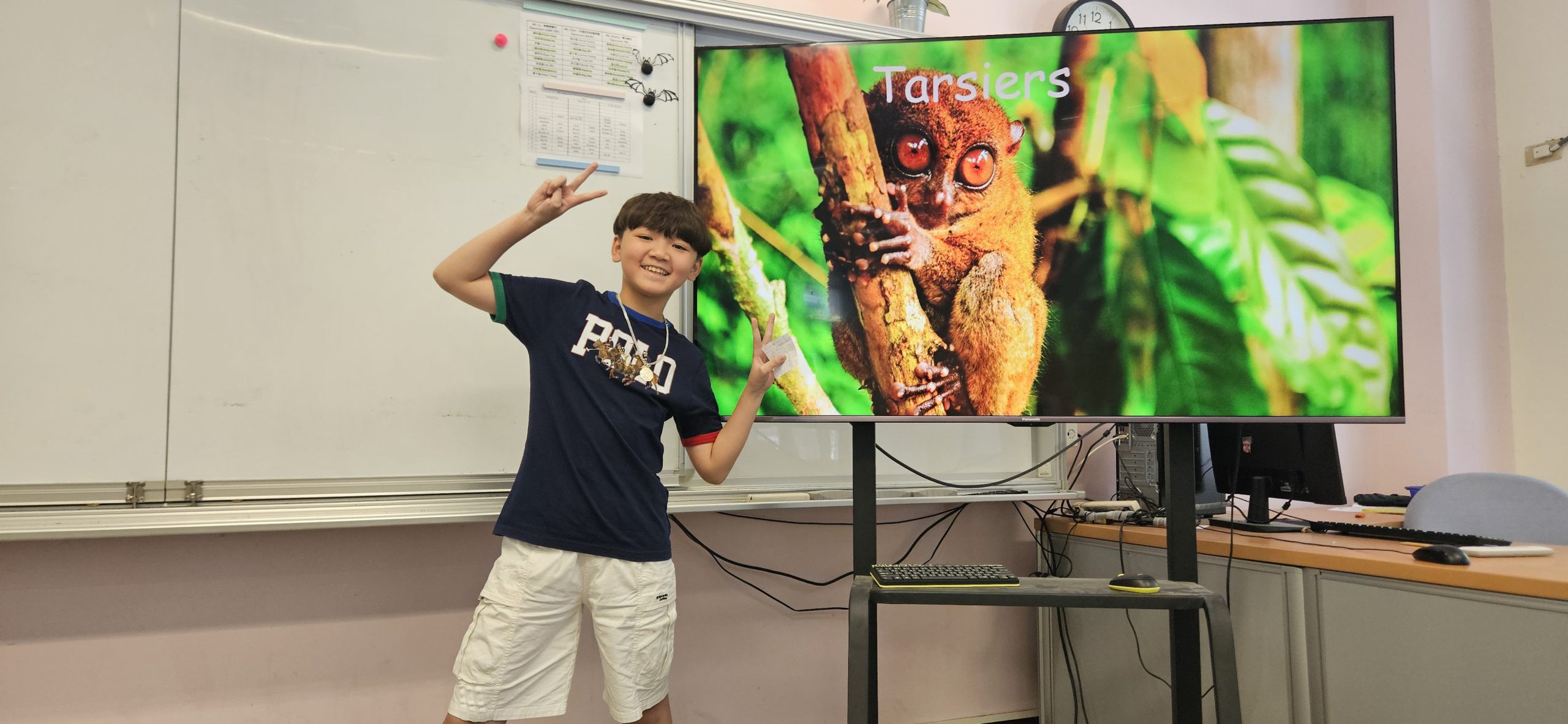 Oscar poses happily with his subject